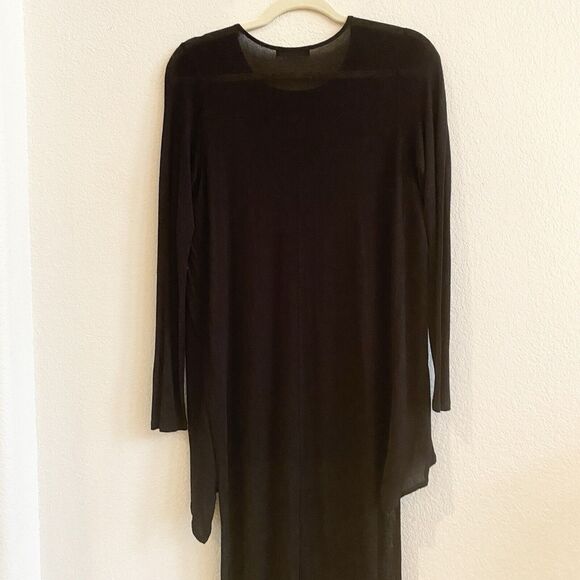 Zara W&B Size M Black Sweater Women Top Blouse Long Back Stylish Tail Modern - Picture 10 of 10